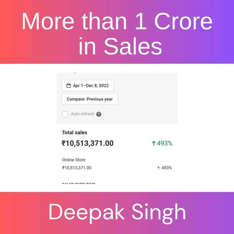 1 Crore in sales by Deepak singh marketing