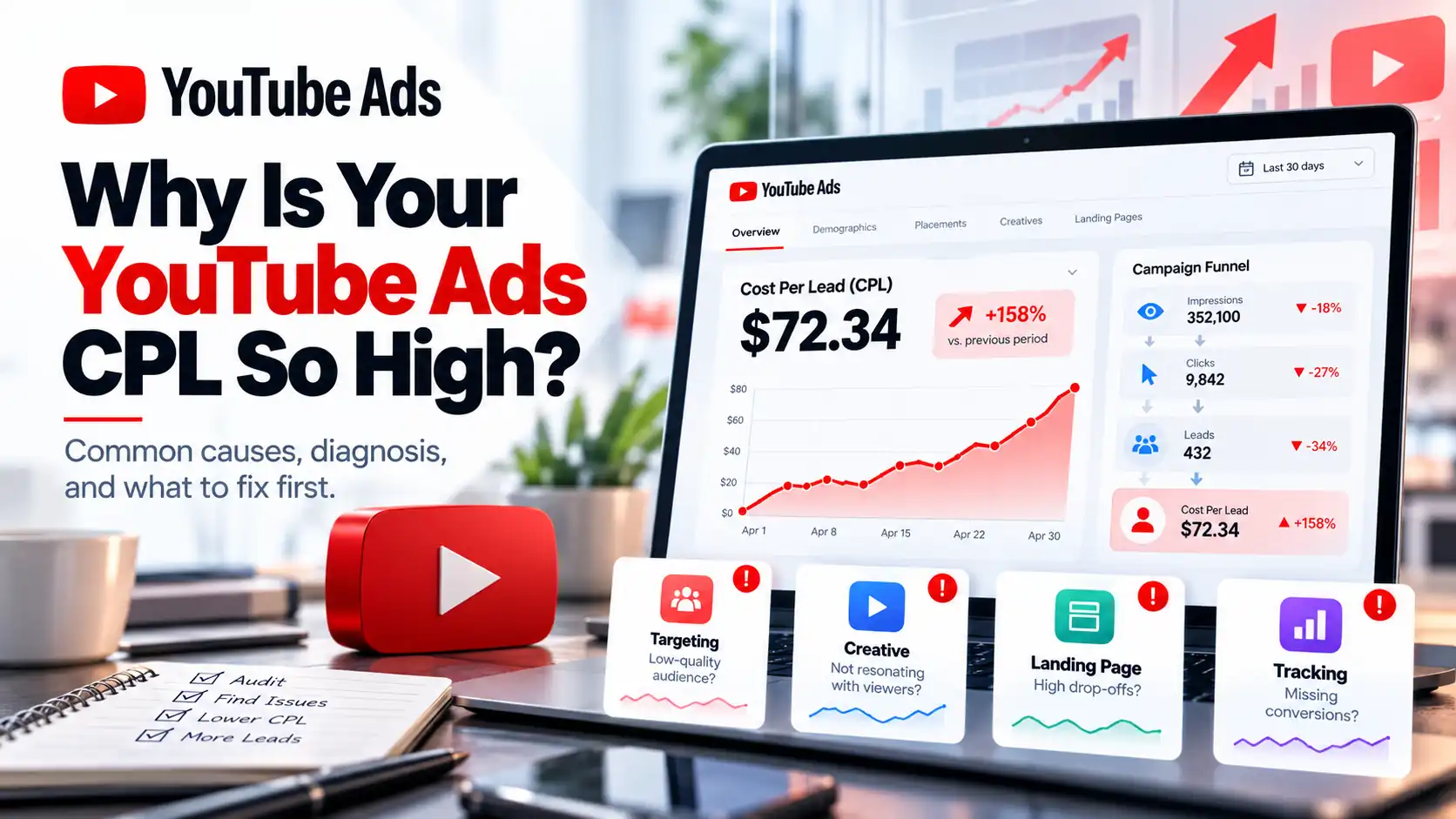 YouTube Ads CPL Troubleshooting Dashboard